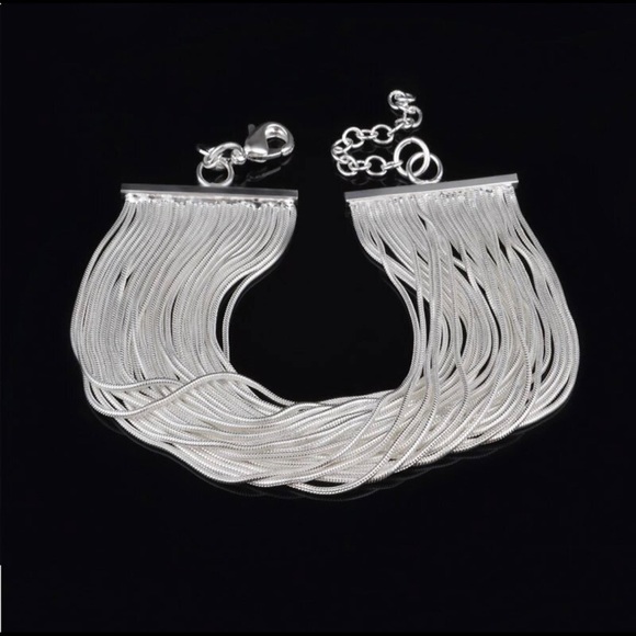 Sterling Silver Plated Multistrand Bracelet - Picture 3 of 5